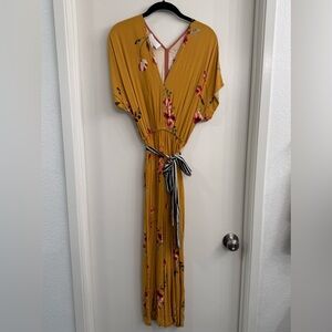 Anthropologie Corey Lynn Calter Floral Yellow Jumpsuit